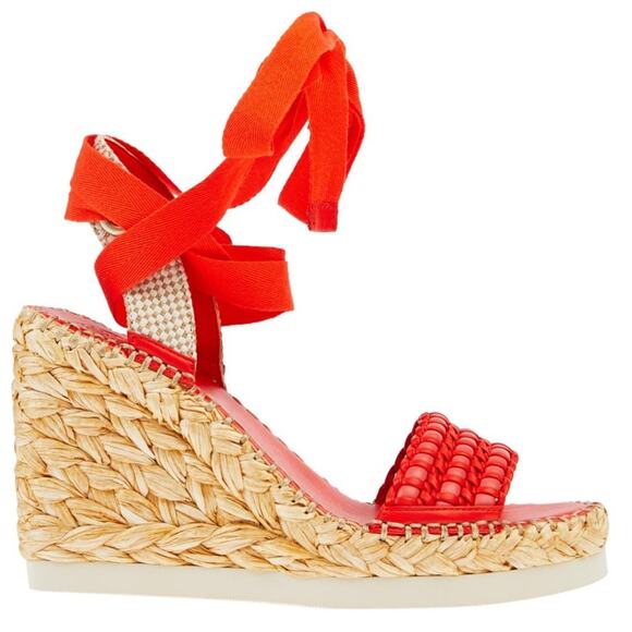 Vince Camuto NWOT Brisshel Leather Espadrille Wedge Orange Sandal. No box. - Picture 3 of 10